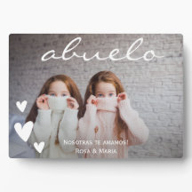 Abuelo Nós Te Amo Placa Fotográfica Personalizada