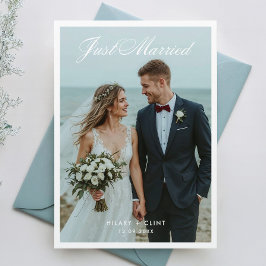 Acaba de Casar Anúncio de Foto de Casamento Elegan