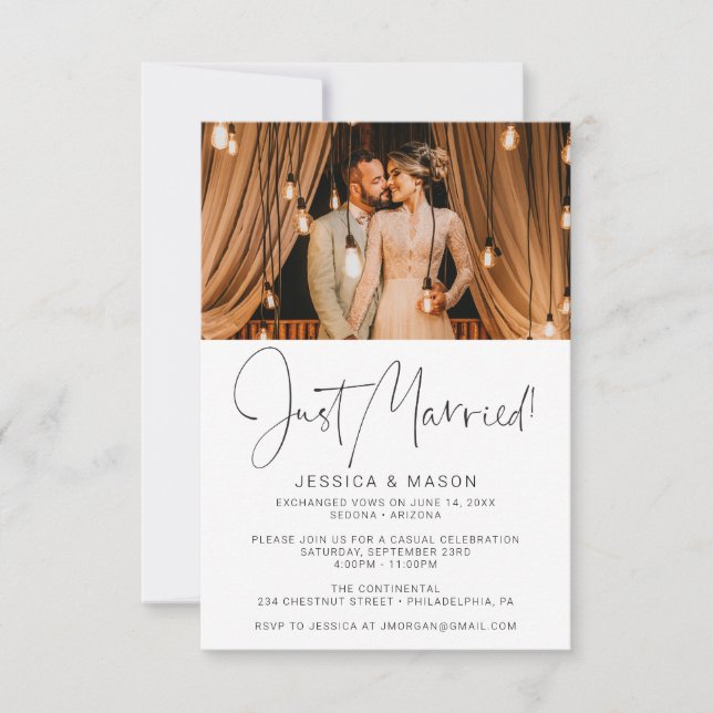Acabamos de nos Casar - Convite de Casamento (Frente)