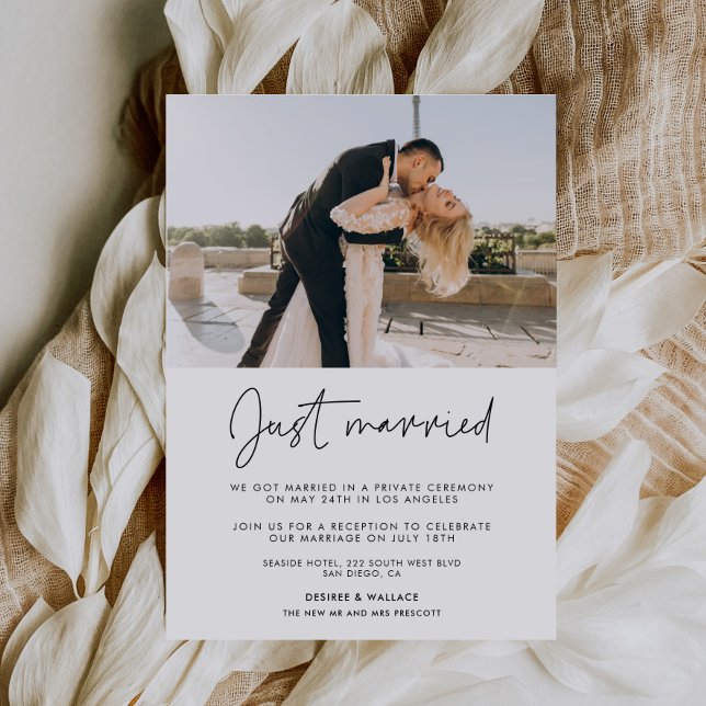 Acabei de me casar Anúncio de casamento moderno (Criador carregado)
