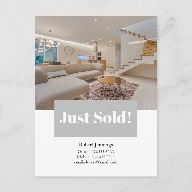 Acabei de vender cartão postal fotográfico (Frente)