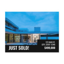 Acabou de Vender - Moderno Preto - Cartão Postal