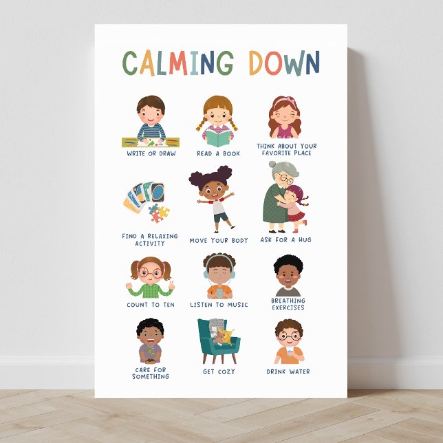Acalmando técnicas Poster de sala de aula (calming techniques, social emotional learning, classroom, classroom posters, education, homeschool)