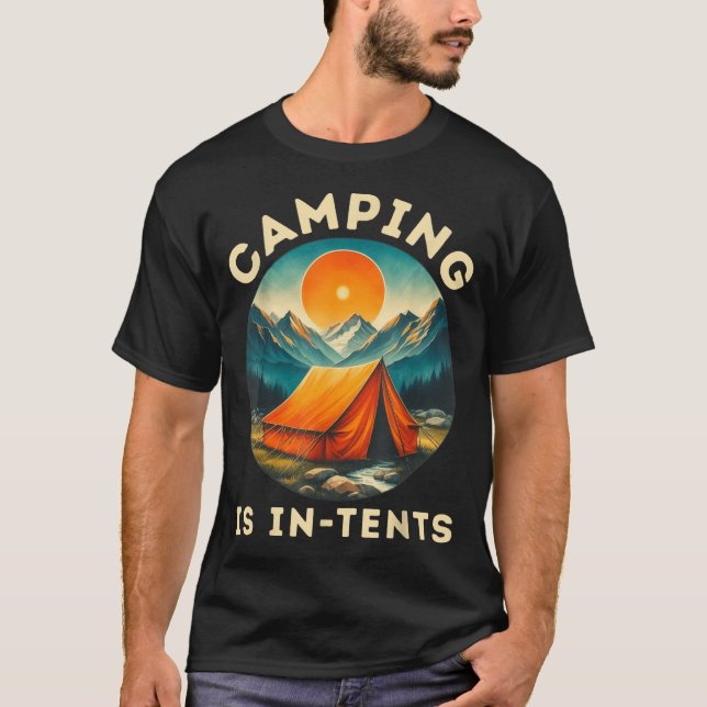 Acampamento é em Barracas Camisa Divertida Acampam (Frente)