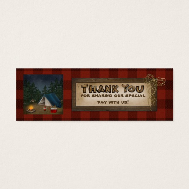 Acampamento, Luz, Marca de Favor do Casamento Natu (Frente)