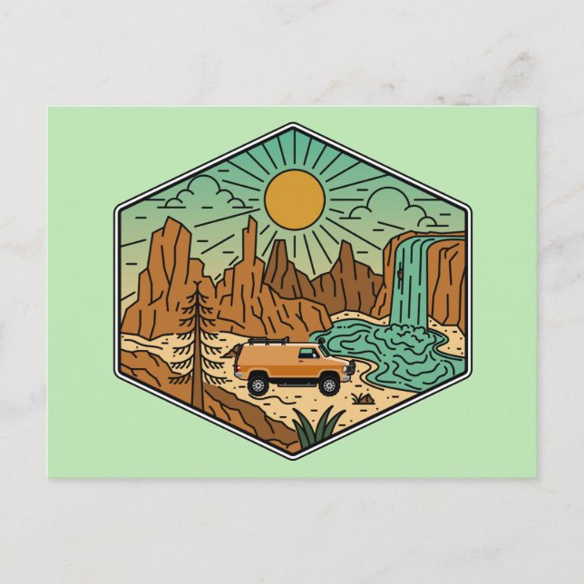 Acampamento no Deserto SW Van Life Cartão Postal (Frente)