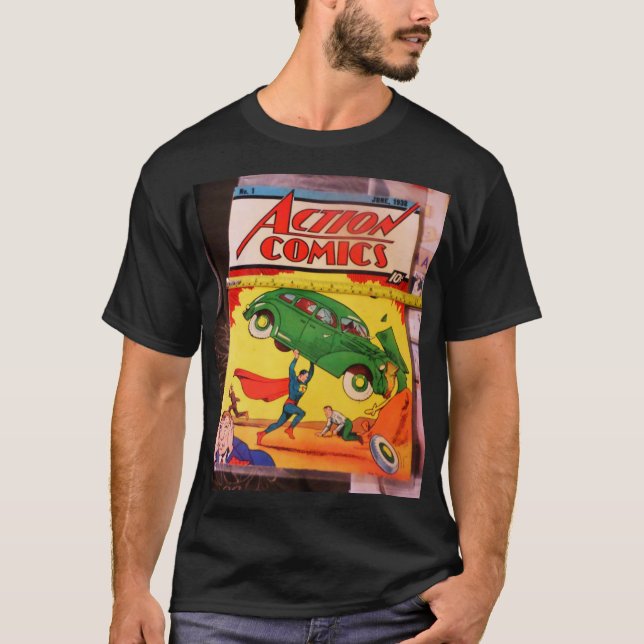 AÇÃO. COMIC.  1. Camiseta Preta Básica (Frente)