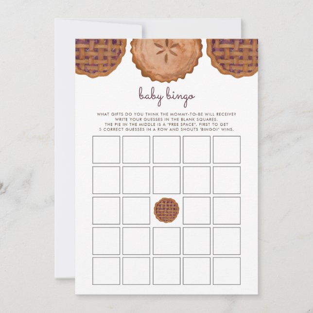 Ação de Graças Cutie Pie Baby Bingo Game (Frente)