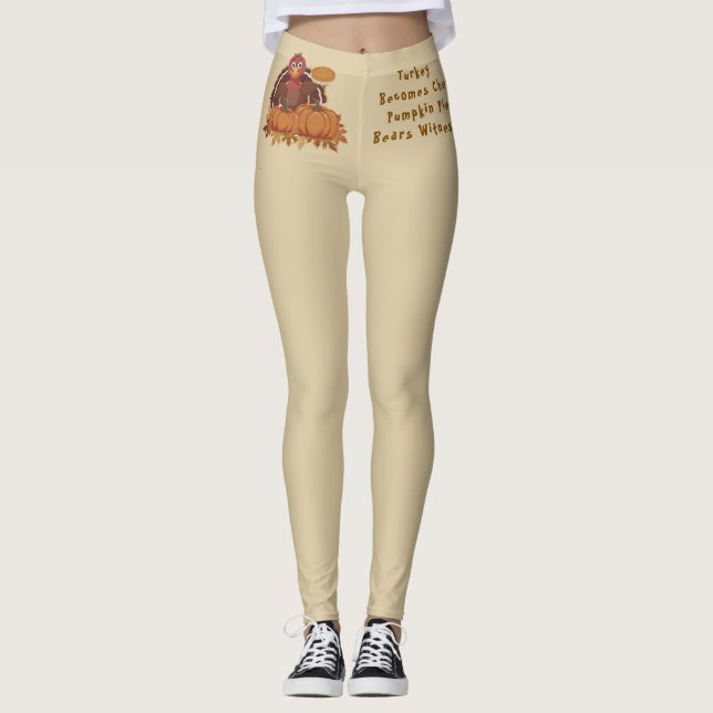 Ação de Graças, Peru Engraçado, Legging Moderno e  (Frente)