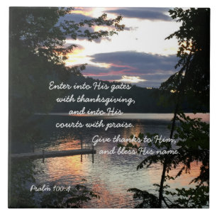 Ação de Graças Psalm 100:4 Sunrise Squam Lake P