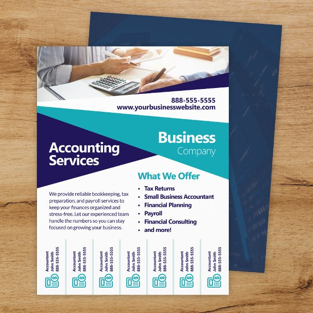 Accountant Tax Returns Tear Off Flyer Template (Criador carregado)