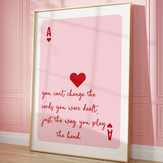 Ace of Hearts Poker Pink Aestic Poster (Criador carregado)
