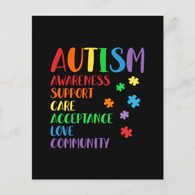 Aceitação de suporte Ally Autism Consciência (Frente)
