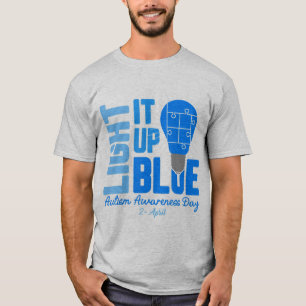 Acenda-A A Camisa De Consciência Do Autismo Azul,