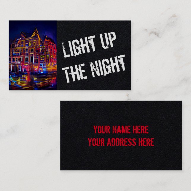 Acenda A Noite 2 - Cartão de visita De Cor Válida (Frente/Verso)
