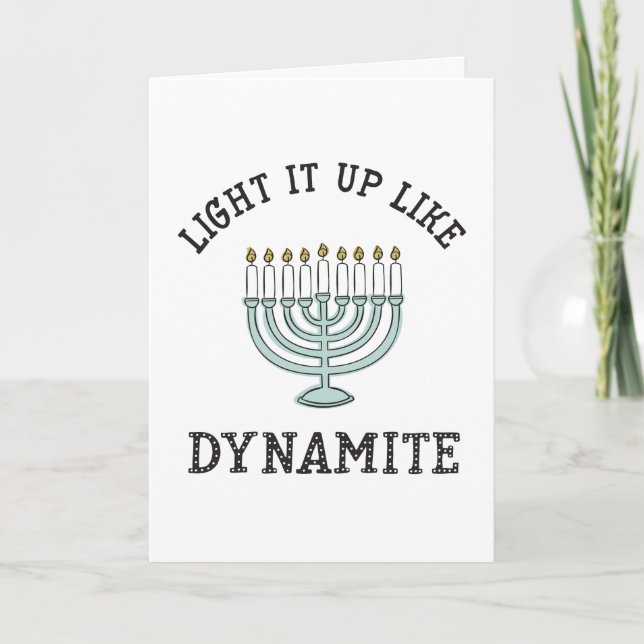 Acenda-o como o Cartão Dynamite Hanukkah (Frente)