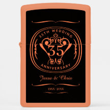 Acendedor Zippo de Aniversário de 35 Anos de Casam