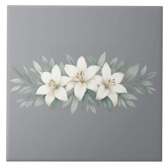 Acento Botânico Elegante Floral Branco (Frente)