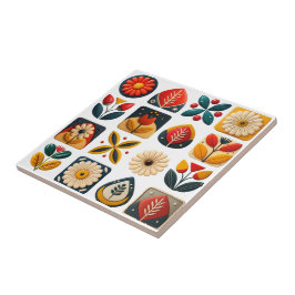 Acento de Mosaico Floral na Arte Folclórica