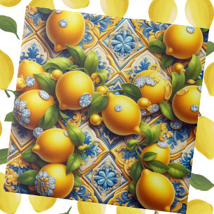 Acentos de Azulejo Exótico Limão Mediterrâneo Ma