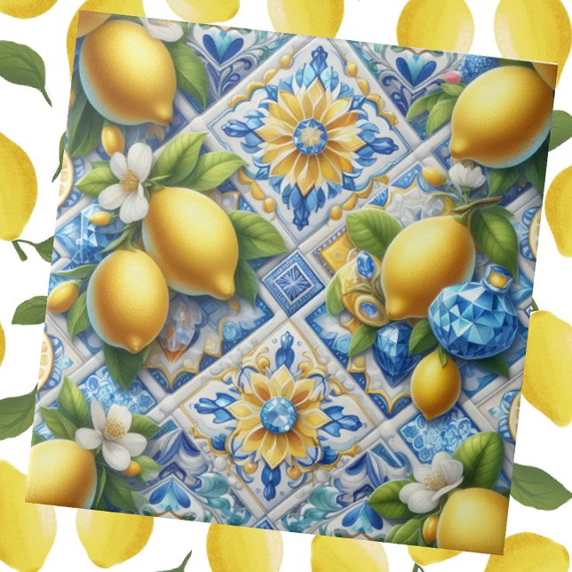 Acentos de Azulejo Exótico | Limão Mediterrâneo Ma (Criador carregado)