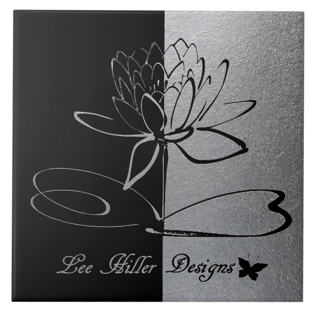Acentos do Logotipo da Lee Hiller Designs Preto e  (Frente)