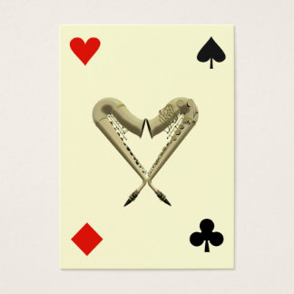 ACEO - Saxofonia ATC de Hearts Diamond, Spade, Clu