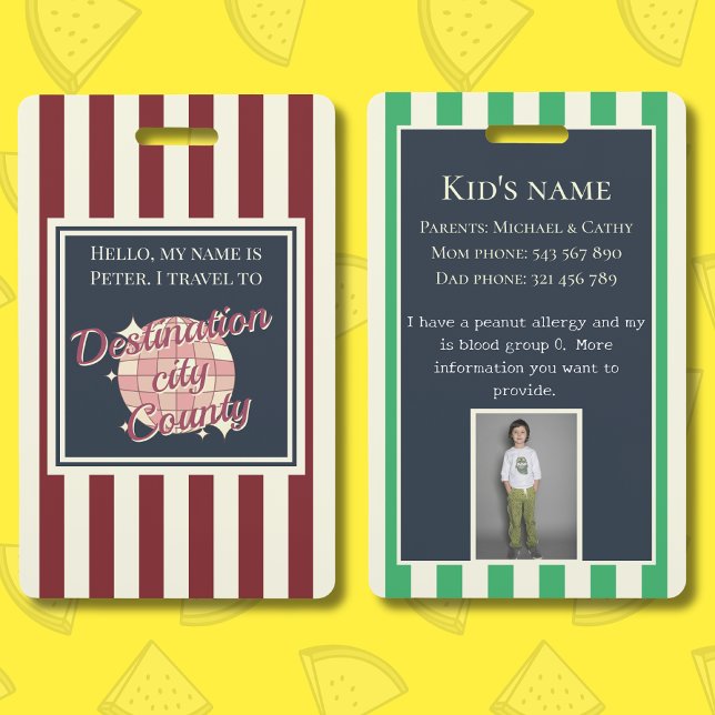 acessório filho de ID de crachá de destino viagem (Criador carregado)