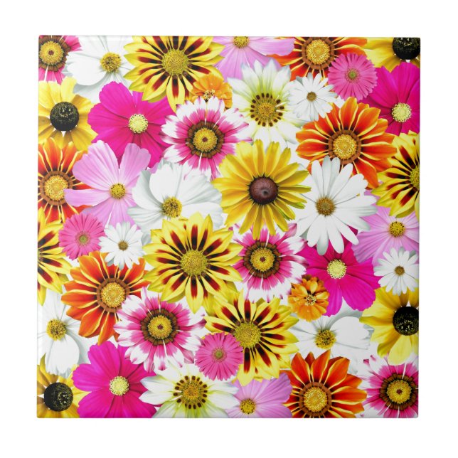 Acessórios com padrão de flores rosa e amarelo des (Frente)
