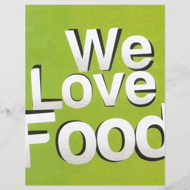 Achempong Zazzle: "Nós Amamos Comida" Kit Gráfico  (Frente)