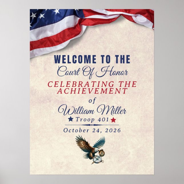Achievement Ceremony Welcome Poster – Custom Name (Frente)