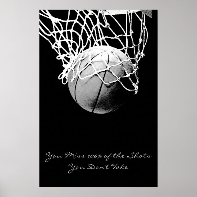 Achievement Motivational Quote Basketball Poster (Frente)