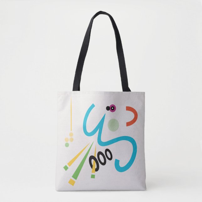 Achoo Abstrato Modern Art Smilelines Tote Bag (Frente)