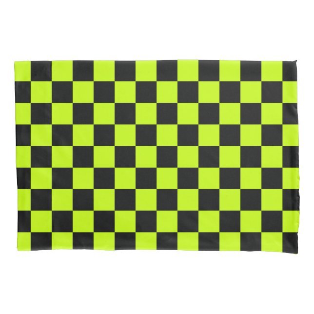 Acid green black checkerboard pattern (Frente-Esquerda)