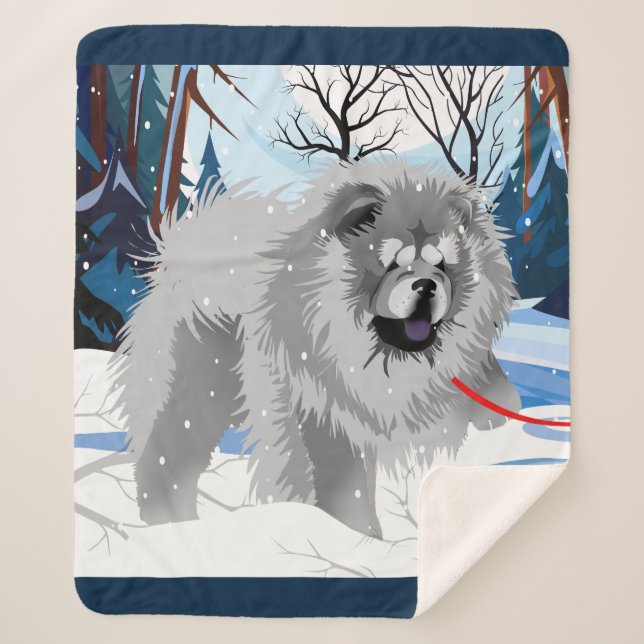 ACIMA DO RIO Cobertor Blue Chow Sherpa (Frente)