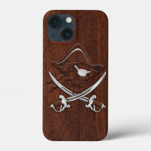 Aço Crânio Pirata Mano Náutica Do Mahogany