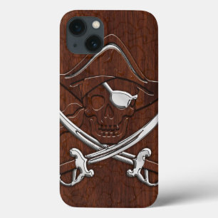 Aço Crânio Pirata Mano Náutica Do Mahogany