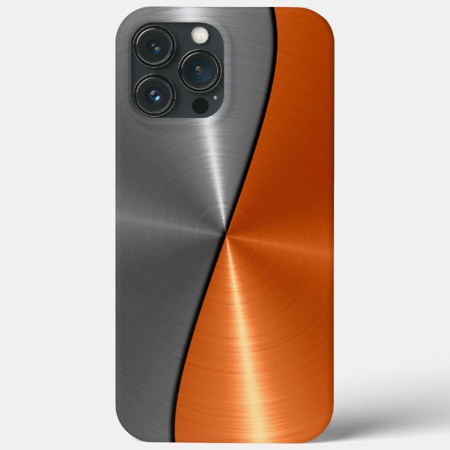 Aço Inoxidável Metal Prata e Laranja (Verso)