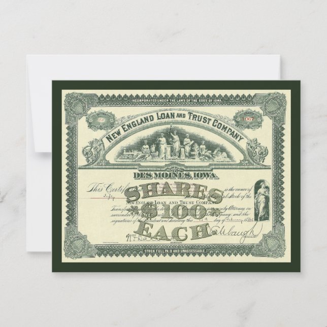 Ações de Capital Antigo Certificado de Negócios Fi (Frente)