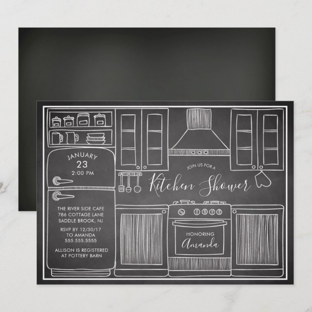 Ações Divertidas - Convites Para Chás Da Cozinha (Frente/Verso)