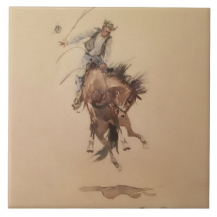 Açoitamento manual de um Bronc por Edward Borein