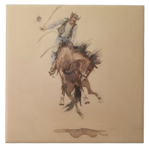 Açoitamento manual de um Bronc por Edward Borein