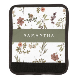 Acolchoado De Alça Green Burgundy Wildflower Monogram Name