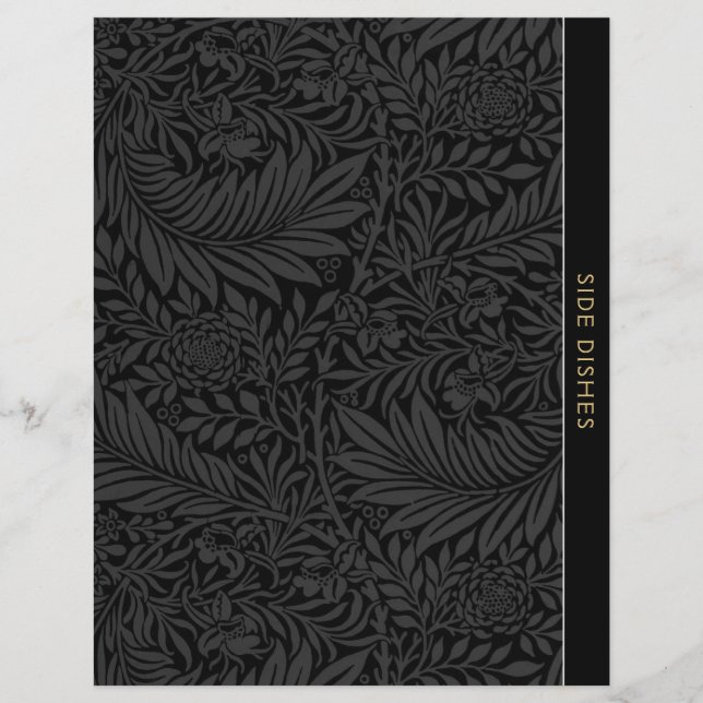 Acompanhamento | Divisor de Receita | Floral Preto (Frente)