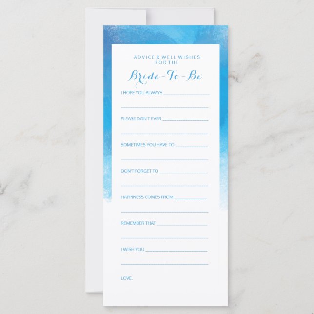 Aconselhamento ao chá de panela — Blue Watercolor (Frente)