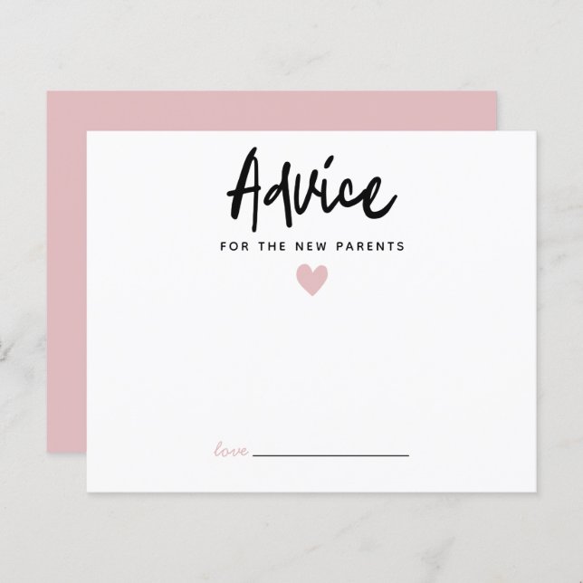 Aconselhamento Coração Rosa Moderno para Novos Pai (Frente/Verso)