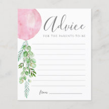 Aconselhamento De Balões Rosa Deseja Um Cartão De