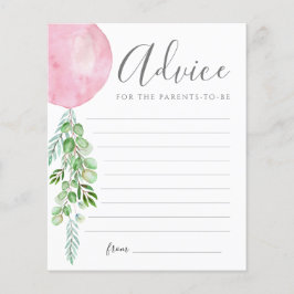 Aconselhamento De Balões Rosa Deseja Um Cartão De