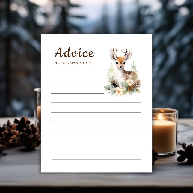 Aconselhamento De Jogo De Veado Da Woodland Para O (Winter Deer Baby Shower Game Advice For Parents)