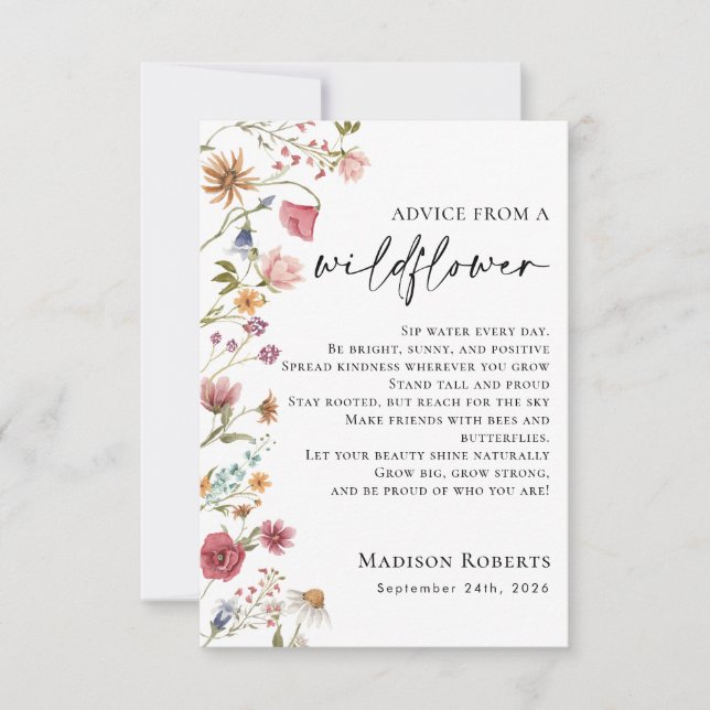 Aconselhamento do Cartão de Flor Selvagem (Frente)